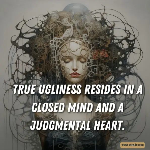 True ugliness resides in a closed mind and a judgmental heart.